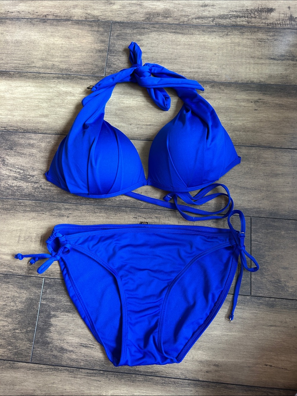 La Vie En Rose Royal Blue Halter Bikini Set
